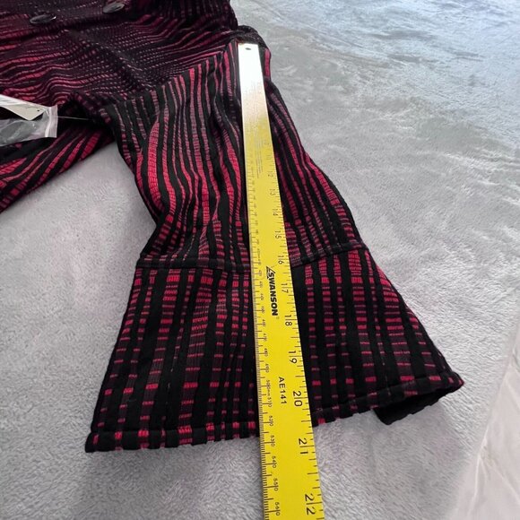 Ali Miles Womens Jacket Sz 3X Striped Art to Wear Wearable Art Red Black Stretch - Picture 6 of 12